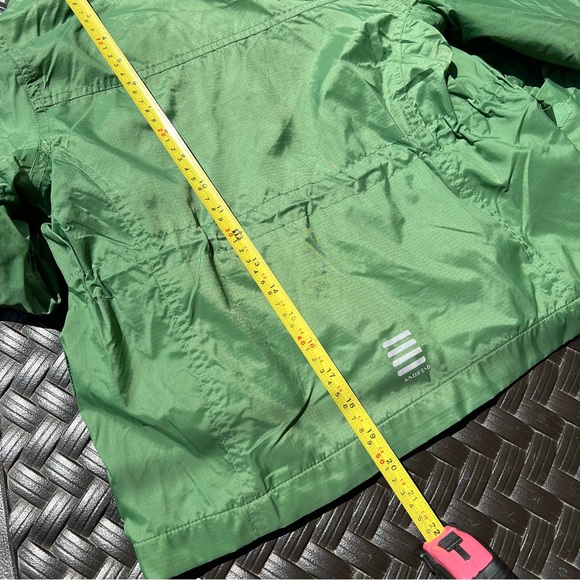 Lands' End Boy Girl Unisex Green Hooded Fleece Lined Windbreaker Jacket Medium - Picture 4 of 9